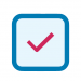 A tick symbol within a square box.