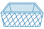 Sketc showing a flax basket