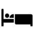 Icon image depicting a person sleepting in a bed.